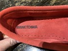 EUC Red Suede Ziigwan Waabigwan Ltd Ed. Moccasins Minnetonka Sz 9 Flower Beading — photo 4