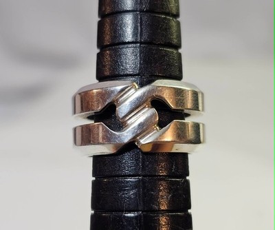 Gucci 925 Sterling Silber Bandring 4,5 Knoten Infinity ineinandergreifend Made in Italy