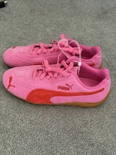 PUMA Mens Pink/Red Low Top Lace-Up Athletic S...