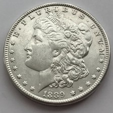 1889 USA SILVER MORGAN DOLLAR COIN NO MINT MARK  (so Philadelphia)