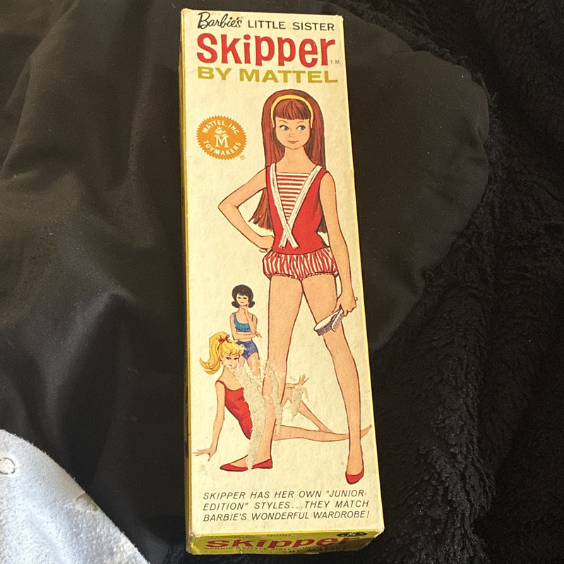Mattel Barbie Skipper Vintage Fashion Doll 9" 1960s Original Open Box w/ Outfit