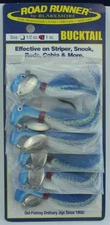 Blakemore 1009-92 Striper Bucktail Road Runner 1oz Blue Back Herring Card of 6