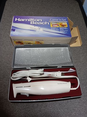 Hamilton Beach Carve'n Set Electric Knife Carving Fork Case Stainless NOB