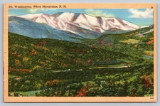 Vintage Linen Postcard Mt. Washington White Mountains N.H. Scenic View