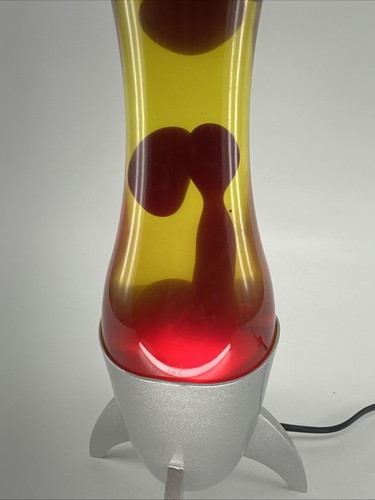Vintage Rocket Lava Lamp Silver Red Wax Space Ship Light Tested Works! 17" - Picture 4 of 12