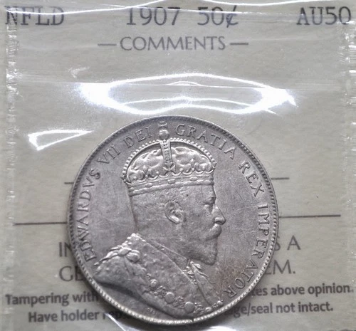 1907 Newfoundland 50 Cents — photo from the most recent tracked eBay sale