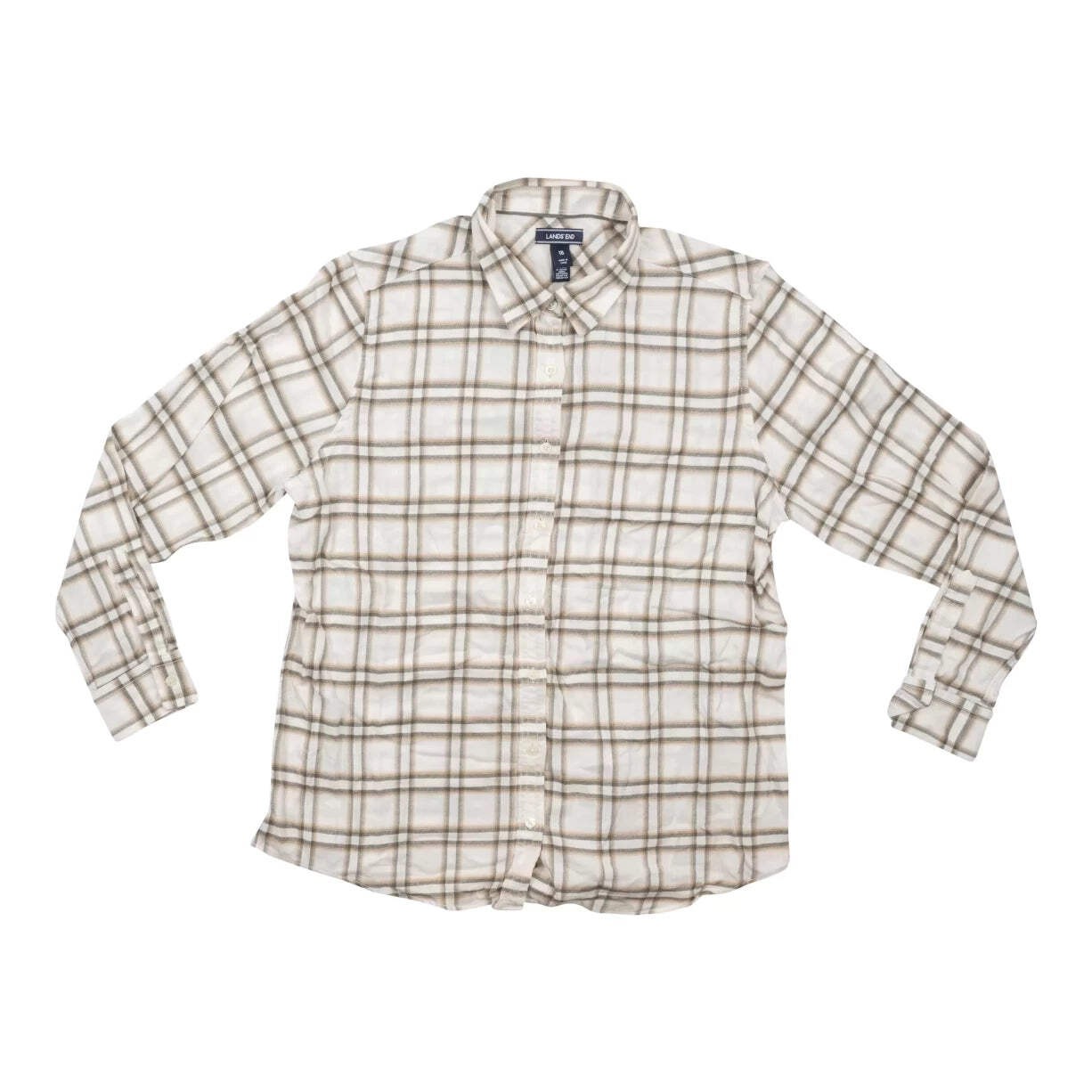 Lands' End Long Sleeve Flannel Shirt - Women's