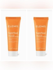 Elemis Superfood Glow Cleansing Butter Bundle of 2, Travel Size, New/Sealed
