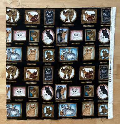 Dan Morris for Hi-Fashion Fabrics CAT PORTRAITS Fabric 43'' wide x 23'' long