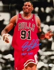 Dennis Rodman Signed Photo 11x14 METALLIC Pistons Bulls Worm Autograph HOF JSA