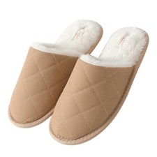 COZZY women  s faux fur slippers with chic quilted technical fabric Medium Beige