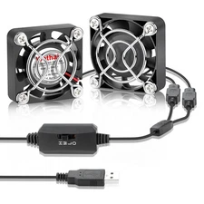 2-Pack Wathai Mini USB Fans 40x10mm with Speed Control – 5V Cooling fo