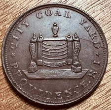 AU Ephraim Hathaway City Coal Yard, Providence RI Hard Times Token, HT-428