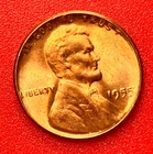 1955-P Lincoln Wheat Cent Penny GEM RED BU From an Original Bank Roll