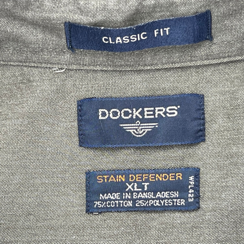 Dockers Button Up Shirt Mens XLT Green Neutral Casual Long Sleeve Versatile Top - Picture 7 of 8