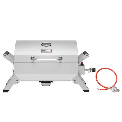 Royal Gourmet tragbarer Tischgasgrill, 3 kw Edelstahl Gasgrill