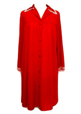 Vanity Fair Red Lace Robe Vintage Size 36 Housecoat Gown