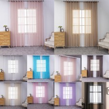 2PCS Solid Tulle Door Window Curtain Drape Panel Sheer Scarf Home Room Decor ɞ