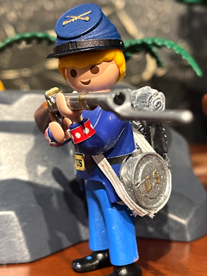 Playmobil Custom Sous-officier Confédéré (Drapeau) (US-1861) Ref-0004Bis