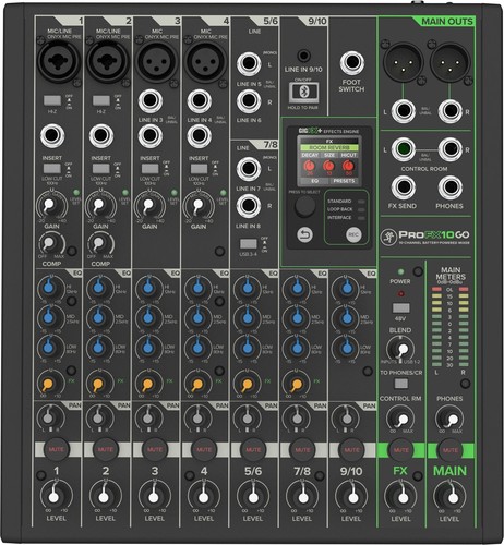 TABLE DE MIXAGE USB 10 CANAUX SUR BATTERIE MACKIE PROFX10GO - 第 1/8 張圖片