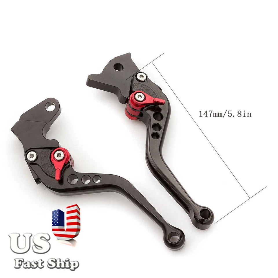 For Honda CB 600 2008 CNC Short Brake Clutch Lever w/Handlebar Grips GL 500 1981 - Image 3 of 4