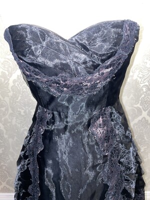 chinese dress ladies Sheer Volume Strapless Dress  BCBGMAXAZRIA