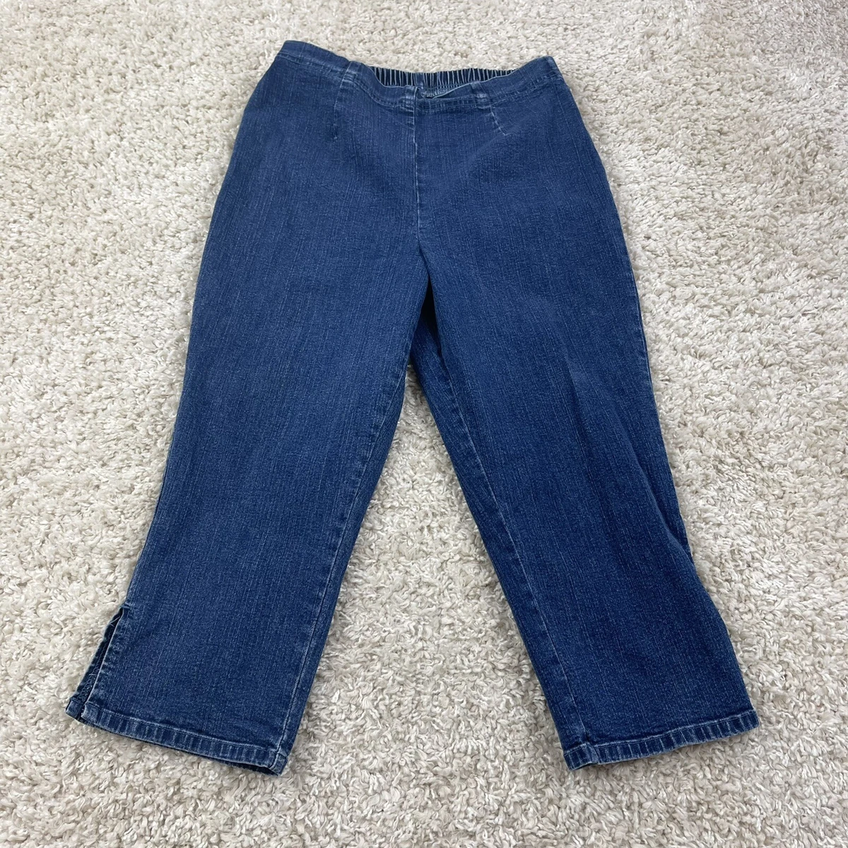 Women's blue jeans with elastic waistband sale