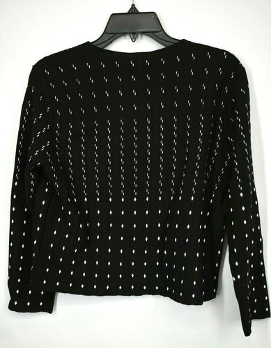 Ted Baker London Women Black Open Front Polka Dots Pleated Nalila Sweater 2 $195 - Picture 2 of 9