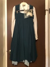 Flamenco Dancer Skirt Handmade, Shirt  Vest Green  White  Accessories