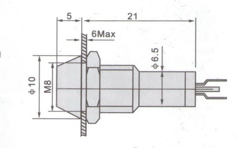 5 Pcs 12V AC/DC Panel Cutout 8mm Metal Green LED Indication Signal ...