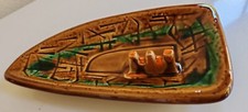 Vintage Pottery E 23 Submarine Glazed Ceramic Ashtray Made in USA