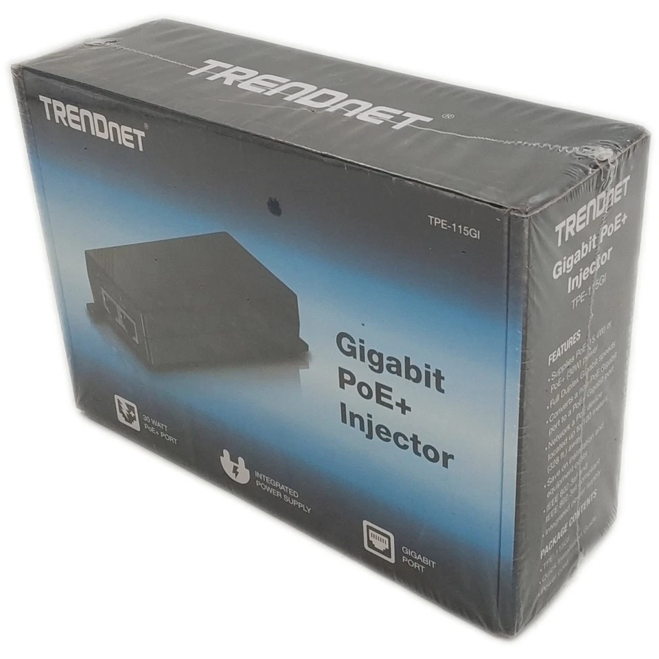 TRENDnet TPE-115GI Gigabit PoE+ Injector 30W Power over Ethernet Adapter - Image 4 of 4