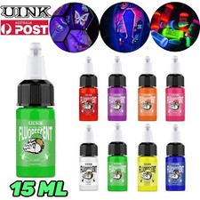 UINK Tattoo Ink UV Black Light Glowing 8 Colors Inks Professional Pigment 15ML