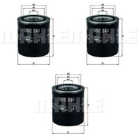 3X Mahle / Knecht ÖLfilter OC 540 Oil Filter