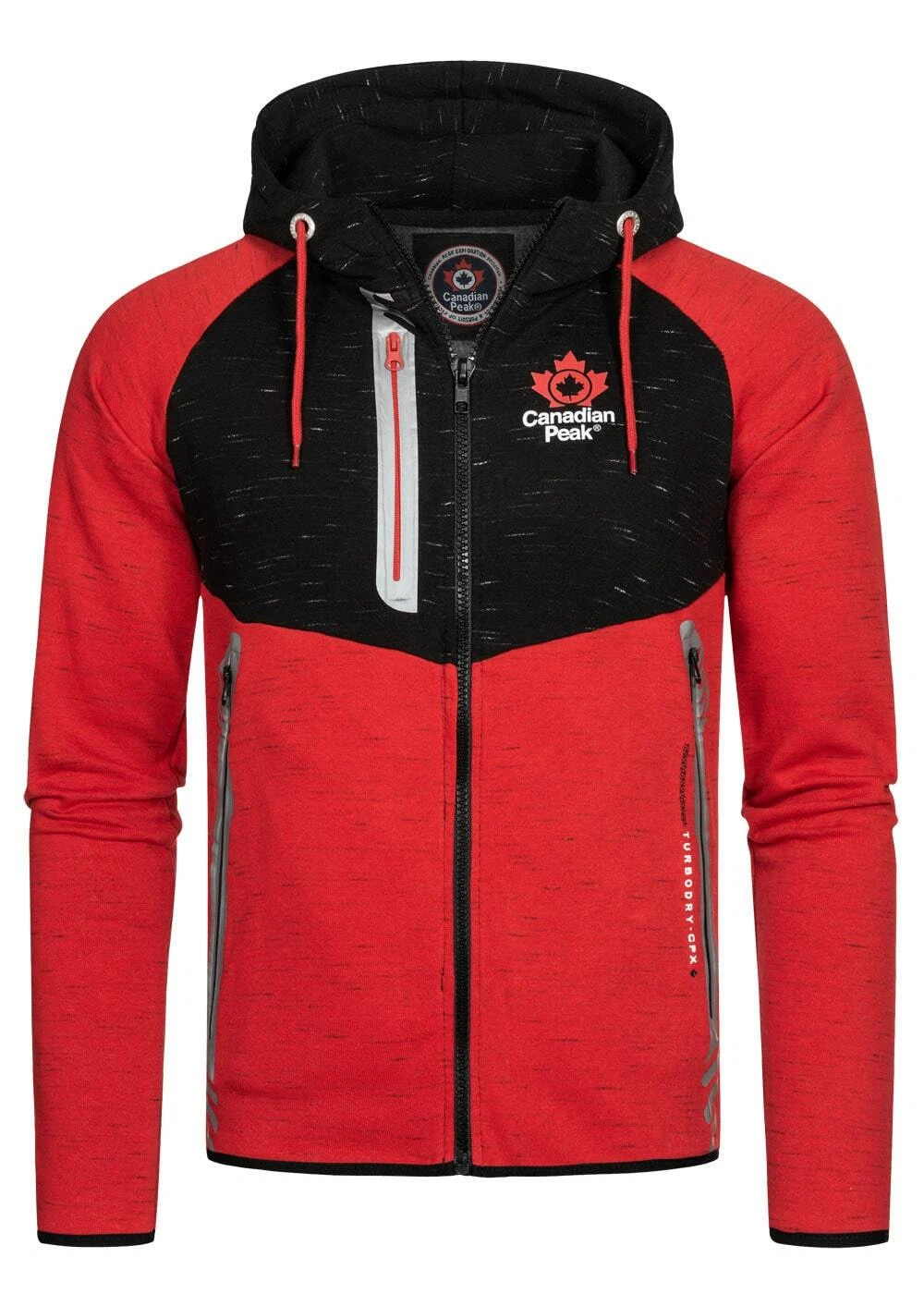 SACAI Felpa con cappuccio uomo Canadian Peak cerniera 2 toni look melange cavo gadigan