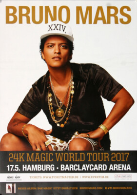 Bruno Mars - Magic World, Hamburg 2017 | Konzertplakat | Poster