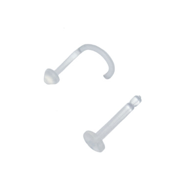 Bendable Acrylic Nose Piercing Retainer Combo 2 Pieces 18G