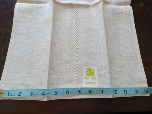 Set of 5 Linen Napkins Machine Embroidery Square Point Stripe New Daisy Hill - Picture 3 of 3