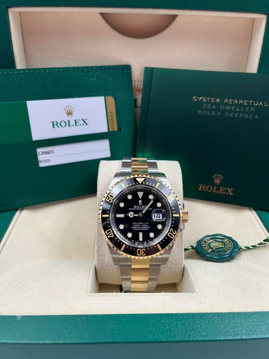 Rolex Sea-Dweller Two Tone 126603 Pre-Owned 2019+ Full Kit |