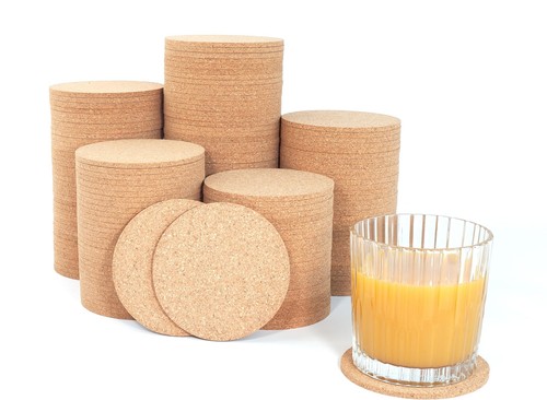 200 pcs Cork Coasters for Drinks, Bulk Cork Coasters, Non-Slip, Heat-Resistan... - 第 1/4 張圖片