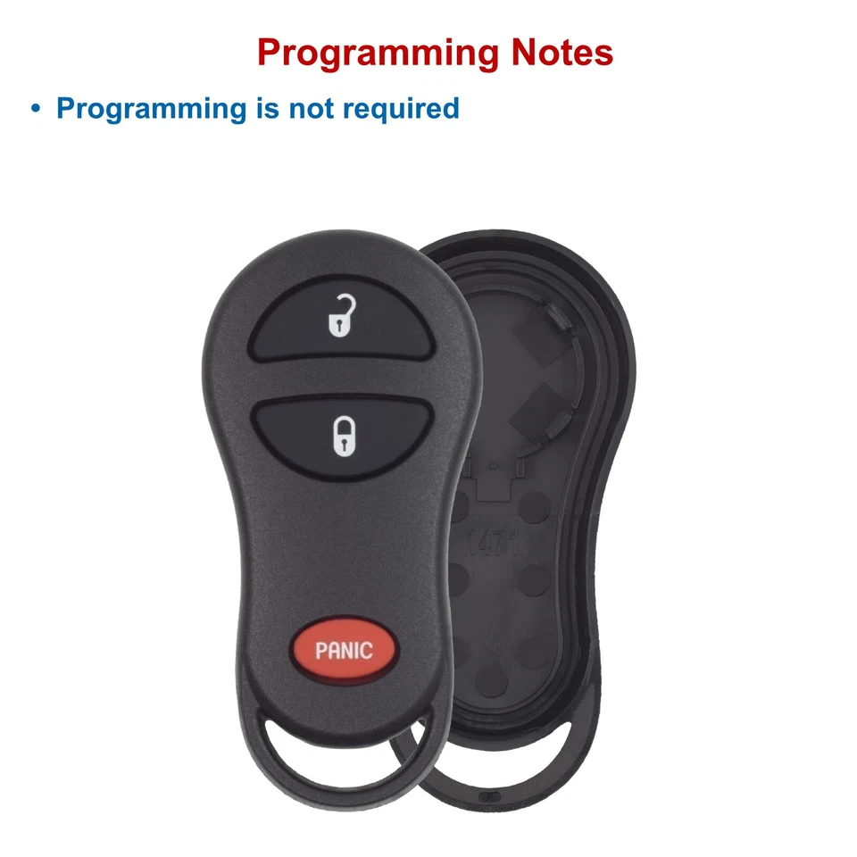 Nuevo estuche de 2 piezas para llavero cubierta remota para Chrysler Dodge Plymouth GQ43VT17T Foto 4 de 4