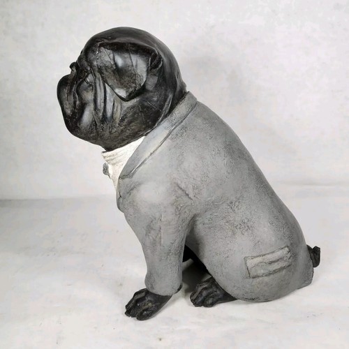 9" English Bulldog in Tuxedo Resin Statue Butler - 第 5/8 張圖片