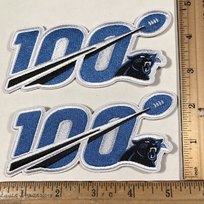Lot Of 2 Carolina Panthers Iron On Logo Patches NFL Football 100 Years 5 