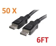 Lot of (50) - 6ft Premium DP Display Port Male to Male Cable