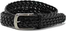 Mens Braided Real Leather Belt
