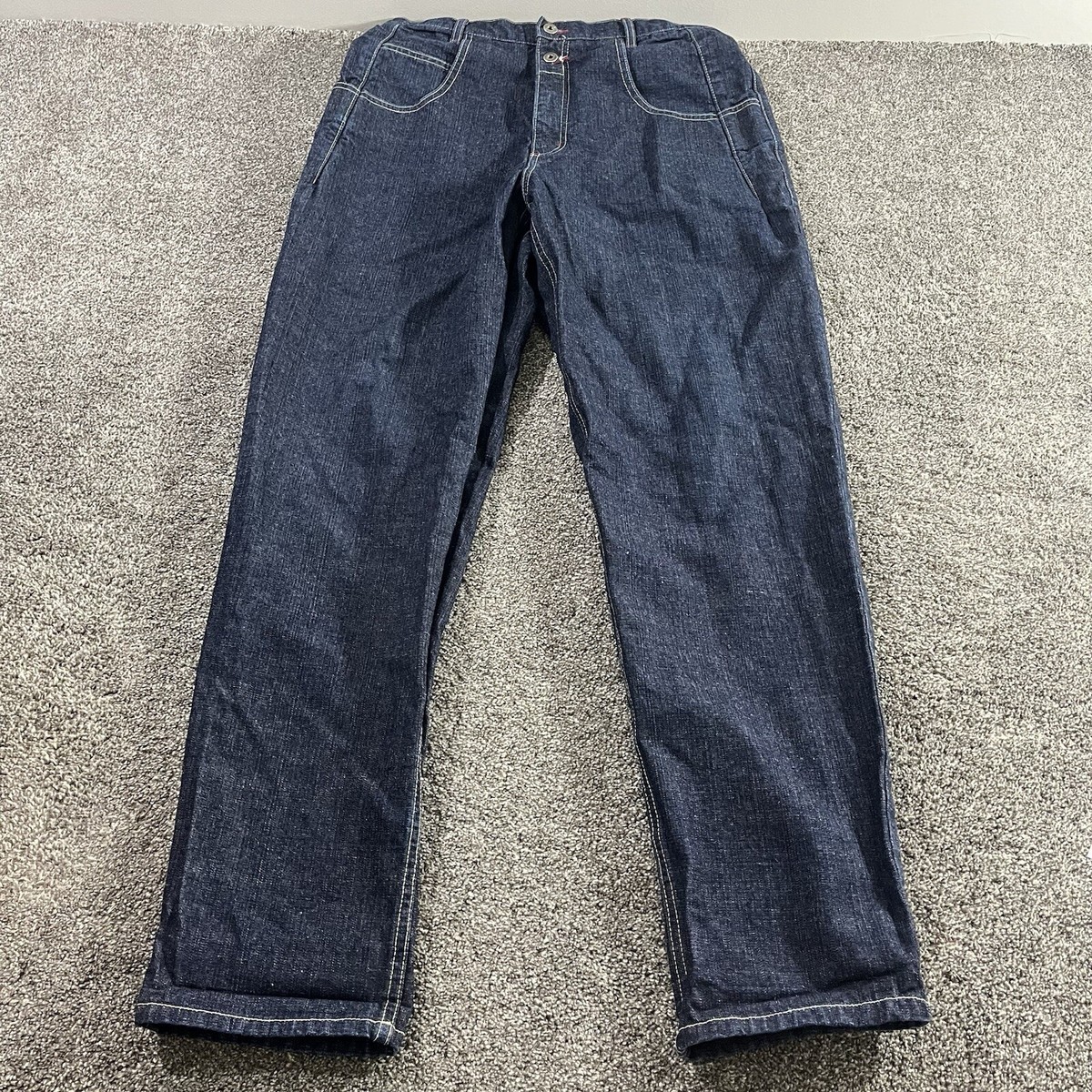 Vintage 90s Guess Jeans Dark Blue Tapered Leg Pencil Pocket Denim
