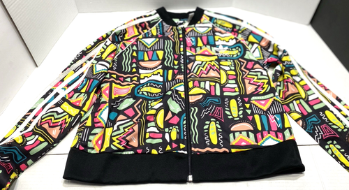 Adidas Superstar SST geometrische Trainingsjacke abgeschnittene Streifen Jr Mädchen Große 13-14 - Bild 8 von 8