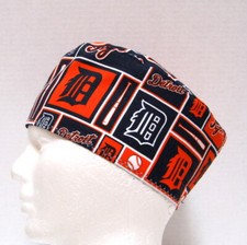 Detroit Tigers Mens Scrub Hat, Surgical Cap, Skull Cap, One Size