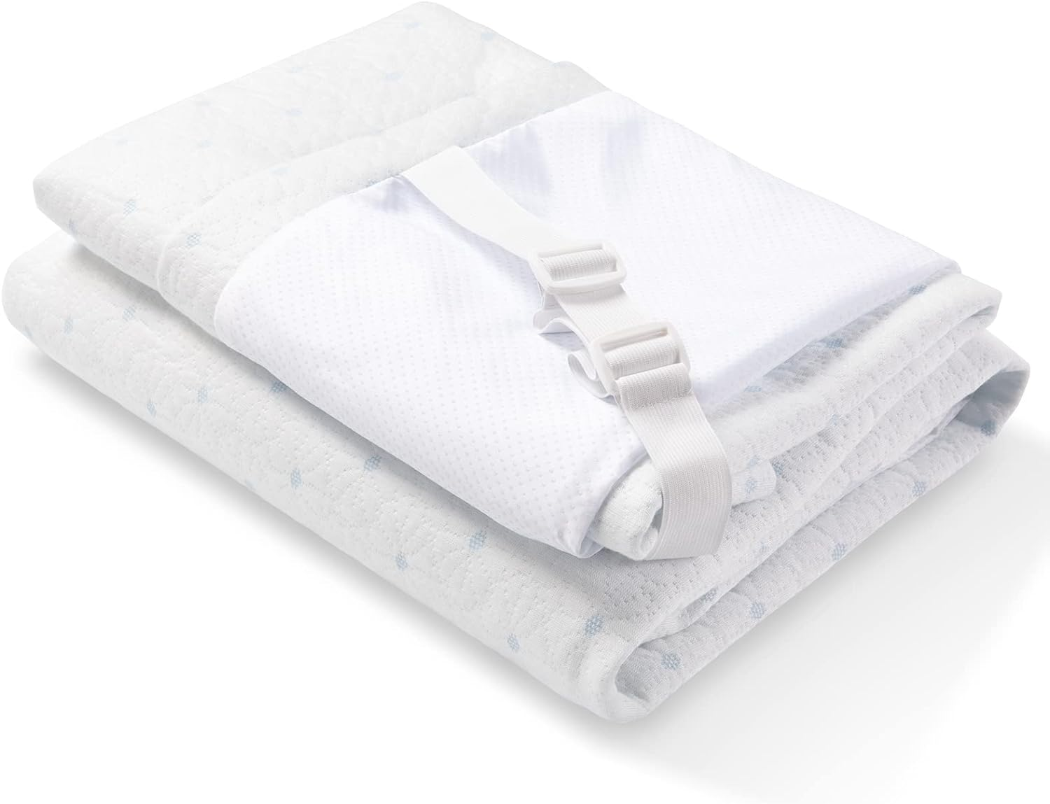 2 Inch Queen Mattress Topper Cover, Bamboo Zippered Cover for Mattress Topper, A