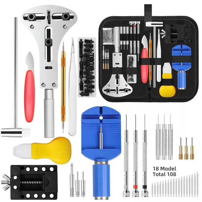 Watch Repair Kit 147 PCS Watch Tool Set Watch Battery Replacement and Back Bar